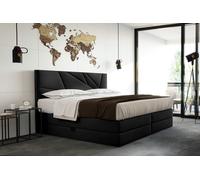 TRADA Verde Lux Lit Boxspring 200x200 avec sommier à lattes Bonell Pocket Topper Noir