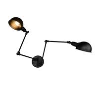 TRADE® Noir Rétro Eclairage mural réglable Industriel Style Fer forgé Bras long Pole Lampe murale Bras Oscillant Appliques murales (2 ensembles)