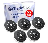 Trade-Shop 492286 Lot de 5 plateaux de ponçage 125 mm compatibles avec la ponceuse excentrique Festool ETS EC 125, LEX 125, LEX 125/90/8-M8 W-HT, remplace ST-STF-LEX 125/90/8-M8 W-HT
