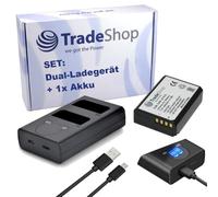 Trade-Shop Batterie de Rechange pour Canon LP-E10 850 mAh + Chargeur Double Chargeur pour Canon EOS 1100D 1200D 1300D 2000D 4000D USB 2 Batteries simultanées