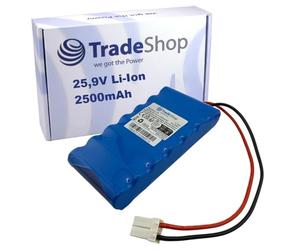 Trade-Shop Batterie Li-ion 25,9 V 2,5 Ah compatible avec les tondeuses à gazon Techline Next Tech D1, X1, DX2, LX2, SX2, LX2 ZR, Q, Quad L6, X2.5, X2.9