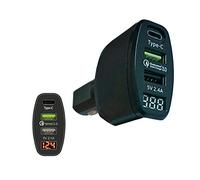 Trade-Shop Chargeur allume-cigare avec adaptateur LED 2,4 A et fonction de charge rapide, Electronique pour voiture, pour Sony Xperia XZ1 Compact BQ Aquaris X Pro Wileyfox Swift 2X