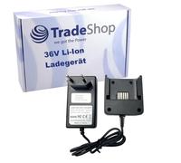 Trade-Shop Chargeur de batterie Li-ion 36 V avec bloc d'alimentation compatible avec Black & Decker LSW40C, LSWV36B, LHT2240CFF / souffleur à feuilles et taille-haie