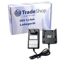 Trade-Shop Chargeur de batterie Li-ion 36 V avec bloc d'alimentation compatible avec Black & Decker LSW40C, LSWV36B, LHT2240CFF / souffleur à feuilles et taille-haie