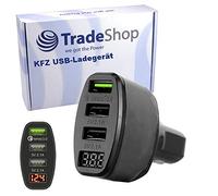 Trade-Shop Chargeur de voiture triple USB 4,2 A avec fonction de charge rapide Compatible avec Nokia HTC Google Nexus Xiaomi Huawei BlackBerry Smartphone Tablette