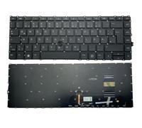 Trade-Shop Clavier allemand QWERTZ pour ordinateur portable avec point de trackpoint rétroéclairé compatible avec HP EliteBook 745 G7 G8, 840 G7 G8, 845 G7 G8 Noir