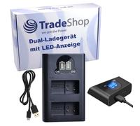 Trade-Shop Double batterie USB de type C - Chargeur rapide pour 2 batteries avec écran LCD - Compatible avec Sigma DP0 DP1 DP1Q, DP2 DP2Q FP L DP3 Quattro DP3Q FP