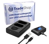 Trade-Shop Double Chargeur USB à 2 Batteries avec écran LCD remplaçant Sony BC-BC-QZ1 pour Sony NP-FZ100 Alpha 7 III 7R III 7R IV Alpha 9 9S 9R