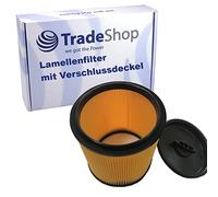 Trade-Shop Filtre plissé de rechange / filtre à air avec couvercle de fermeture pour Lidl Parkside PNTS 1400 A1, PNTS 1400 B1, PNTS 1400 C1, PNTS 1400 D1