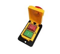 Trade-Shop Interrupteur principal marche/arrêt pour machines 16 A 250 V pour scie circulaire, scie à ruban, perceuse d'établi, système d'aspiration, scie à onglet, raboteuse