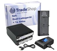 Trade-Shop Kit 2 en 1 : batterie 10,4 Ah + chargeur USB Dual LCD pour NEEWER LED 160 216 308 308C 310 W160 BLPad-22 NWPad-22 CN-LuxPad 22 CN-126 CN-160 CN-216