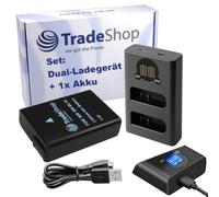 Trade-Shop Kit 2 en 1 : batterie 1030 mAh + micro USB type C double chargeur rapide LCD station de charge compatible avec Nikon EN-EL14 EN-EL14a / appareil photo numérique