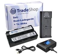 Trade-Shop Kit 2 en 1 : batterie 2400 mAh + USB-C Dual LCD Chargeur rapide compatible avec Sony NP-530 NP-730 NP-930 NP-F330 NP-F730 NP-F930 NP-F550 NP-F750