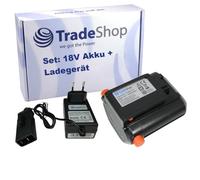 Trade-Shop Kit 2 en 1 : batterie Li-ion 18 V 2500 mAh + chargeur compatible avec Gardena 5ICR18/65 967102001 CS-GRA180PW 5039 8866 8877 8881 9335 9837 9823