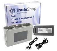 Trade-Shop Kit 2 en 1 : batterie Li-polymère 2,5 Ah + chargeur triple USB-C compatible avec DJI BWX161-2250-7.7, CP.MA.00000326.01 / accessoires pour drones