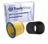 Trade-Shop Kit 2 en 1 : filtre à lamelles + filtre en mousse compatible avec Einhell 2351110, Rowenta NT RU-30.1, Bosch 2607432001, Lavor 3.752.0032