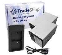 Trade-Shop Kit 3 en 1 : 2 batteries (15 000 mAh) + 2 station de charge USB pour 2 batteries compatibles avec appareil photo Arlo Pro 5S, Ultra, Ultra 2, Ultra 2 XL, VML2030