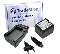 Trade-Shop Kit : batterie Li-ion 7,4 V 950 mAh + chargeur de rechange pour Panasonic VW-VBG70 VW-VBG070 VW-VBG070A VW-VBG070-K VW-VBG130 VW-VBG130E-K