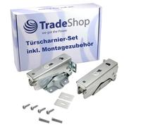 Trade-Shop Kit charnière de porte supérieure inférieure compatible avec Candy CFU 12 ECO, 12 UK, 125 Go, CRU 16.0 ECO, 16.0 UK, 16.1 ECO, 16.1 S ECO, 16.3 ECO