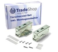 Trade-Shop Kit de charnière supérieure inférieure avec accessoires de montage compatibles avec réfrigérateur Indesit IF A1.UK, IL A1.UK, IN TS 1612, IN TSZ 1612, IZ A1.UK