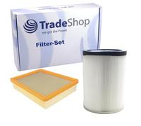 Trade-Shop Kit de filtres 2 en 1 : filtre à lamelles/filtre plat + filtre rond/filtre HEPA compatible avec Kärcher 5.731-020, 5731020, 6.907-038.0, 6.904-048