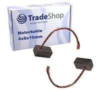 Trade-Shop Lot de 2 balais de charbon 4 x 6 x 10 mm pour de nombreux modèles de voitures, camions, moteurs de climatisation, ventilateur, lève-vitre et pompe à eau