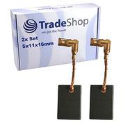 Trade-Shop Lot de 2 balais de charbon 5 x 11 x 16 mm pour perforateur Makita HR2230 HR2300 HR2350 HR2460 HR2460F HR2470 HR2470F HR2470T HR2470FT HR2601 HR261 .