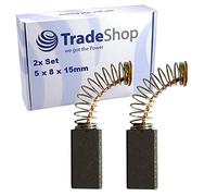 Trade-Shop Lot de 2 balais de charbon 5 x 8 x 15 mm compatibles avec Bosch, PSB 500, PSB 500 R, PSB 500-2, PSB 550-RE, PSB 680-2, PSB 680-2RE, PSB 680-2RPE