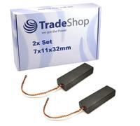 Trade-Shop Lot de 2 balais de charbon de moteur 7 x 11 x 32 mm compatibles avec les aspirateurs Dyson DC32 DC33 DC36 DC37 DC39 DC41 DC52