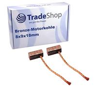 Trade-Shop Lot de 2 balais de charbon en bronze 8 x 9 x 18 mm 12-24 V pour différents moteurs de voiture, portail, garage, alternateur, pompe à eau