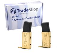 Trade-Shop Lot de 2 balais de charbon moteur 14,7 x 10 x 6 mm compatibles avec Makita, UC3010A, UC3020A, UC3041A, UC3520A, UC3541A, UC4020A - Remplace CB132, CB-132