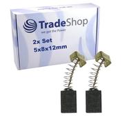 Trade-Shop Lot de 2 balais de charbon moteur 5 mm x 8 mm x 12 mm Compatible avec taille-haie Einhell HEC551 / avec arrêt automatique