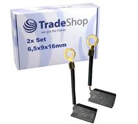 Trade-Shop Lot de 2 balais de charbon moteur 6,5 x 9 x 16 mm compatibles avec Einhell TC-MA 1300, compatibles avec la rainureuse murale Toolson PRO-MF 1320/avec arrêt automatique