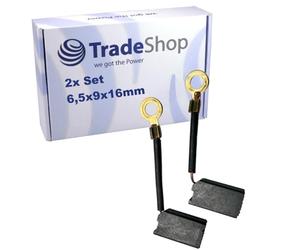 Trade-Shop Lot de 2 balais de charbon moteur 6,5 x 9 x 16 mm compatibles avec Einhell TC-MA 1300, compatibles avec la rainureuse murale Toolson PRO-MF 1320/avec arrêt automatique