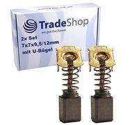 Trade-Shop Lot de 2 balais de charbon moteur 7 x 7 x 9,5/12 mm pour marteau perforateur Makita, BHR200SAE, BHR240, BHR240Z, DHR164, DHR165, BHR162, scie à métaux BCS550, BCS550Z, CB430