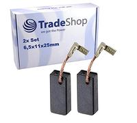 Trade-Shop Lot de 2 balais de charbon pour marteau perforateur Makita SDS-MAX, Charbons moteur de qualité supérieure 6,5 x 11 x 25 mm, Arrêt automatique, Fiable, Longue durée de vie, 230V