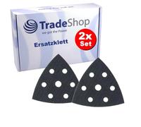 Trade-Shop Lot de 2 bandes fermeture auto-agrippante de rechange 93 x 93 x 93 mm autocollantes triangulaires compatible avec Einhell, compatible avec ponceuse delta Skil / 6 trous d'aspiration