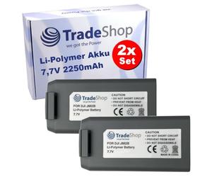 Trade-Shop Lot de 2 batteries de vol Li-polymère 7,7 V 2500 mAh compatibles avec DJI Mini 2 SE, Mini 2, Mini SE, Mavic Mini 2 remplace BWX161-2250-7.7, CP.MA.00000326.01