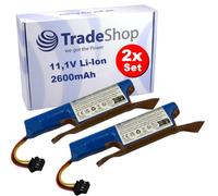 Trade-Shop Lot de 2 batteries Li-ion 11,1 V 2600 mAh compatibles avec Vileda R9VR102 167129 0769-03 18650-AA 18650-M26 31CR19/66 167141 / Pièce de rechange pour robot aspirateur