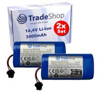 Trade-Shop Lot de 2 batteries Li-ion 14,4 V 3,4 Ah compatibles avec Liectroux X5S, compatibles avec Thamtu G11, compatible avec Ultenic D5s, compatible avec iMartine C800