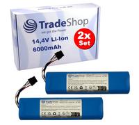 Trade-Shop Lot de 2 batteries Li-ion 14,4 V / 6000 mAh compatibles avec Xiaomi, STYTJ01ZHM, STYTJ02ZHM / Accessoires pour robot aspirateur