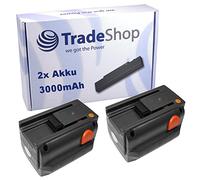 Trade-Shop Lot de 2 batteries Li-Ion 18 V / 3000 mAh compatibles avec tondeuse à gazon Husqvarna S561 82, 8839, 5IMR19/66