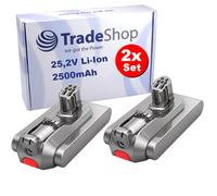 Trade-Shop Lot de 2 batteries Li-ion 25,2 V 2,5 Ah compatibles avec Dyson V12 Detect Slim Absolute, Complete, Fluffy, Extra, Total Clean, Motorhead remplace 96547001