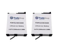 Trade-Shop Lot de 2 batteries Li-ion 3,87 V / 2300 mAh compatibles avec caméra d'action DJI Osmo 5 remplace BCX204, BCX204-1950-3.87, CP.OS.00000370.01, JH-ACT5