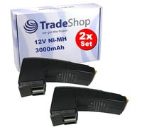 Trade-Shop Lot de 2 batteries Ni-MH 12 V / 3000 mAh compatibles avec Festool 86831 487512 488844 489823 489824 489835 489974 490359 490360 490889 490360 490889 490366 4887 38