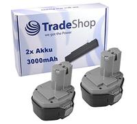 Trade-Shop Lot de 2 batteries Ni-MH 14,4 V 3000 mAh compatibles avec Makita 6935FD 8280D 8280DWAE 8433DWAE 8434DWFE BMR100 JR140DWA JR140DWAE