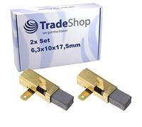 Trade-Shop Lot de 2 charbons de moteur 6,3 mm x 10 mm x 17,5 mm compatible avec Festool TS55, TS55Q, TS55EBQ, TS55REBQ, TS55RQ-Plus, TS75