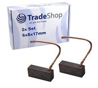 Trade-Shop Lot de 2 charbons de moteur 6 x 8 x 17 mm pour de nombreux moteurs de voitures, camions, climatiseurs, ventilateurs, essuie-glaces, pompe à eau