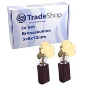 Trade-Shop Lot de 2 charbons en bronze - 5 x 6 x 12 mm - Compatible avec Hitachi DS18DL DS18DMR DS18DMR(PS) DS18DSDL KC18DL DS14 DS18 H21