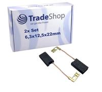 Trade-Shop Lot de 2 charbons moteur 6,3 x 12,5 x 22 mm compatibles avec Bosch GBH 38, GKS 55, AKE 35 B, PKE 35 B, PKS 52, GOF 900, PFZ 1300 AE, 1121 EVS